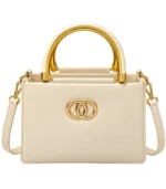 Beige Women's Premium PU Sling Bag for Ladies – Front View