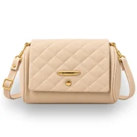 Stylish quilted women's crossbody bag with gold detailing