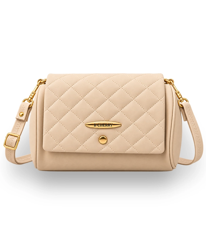 Stylish quilted women's crossbody bag with gold detailing