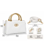 White Women's Premium PU Sling Bag – Detailed View