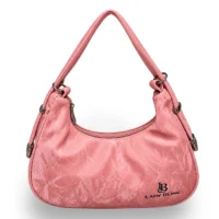 Stylish pink women's sling bag with long strap