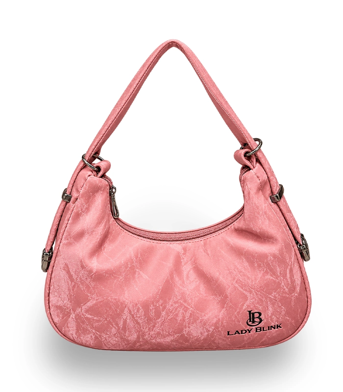 Stylish pink women's sling bag with long strap