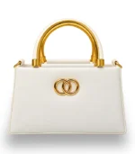 White Women's Premium PU Sling Bag for Ladies – Front View with Adjustable Strap