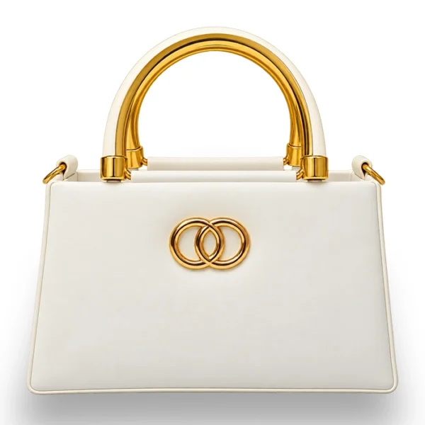 White Women's Premium PU Sling Bag for Ladies – Front View with Adjustable Strap