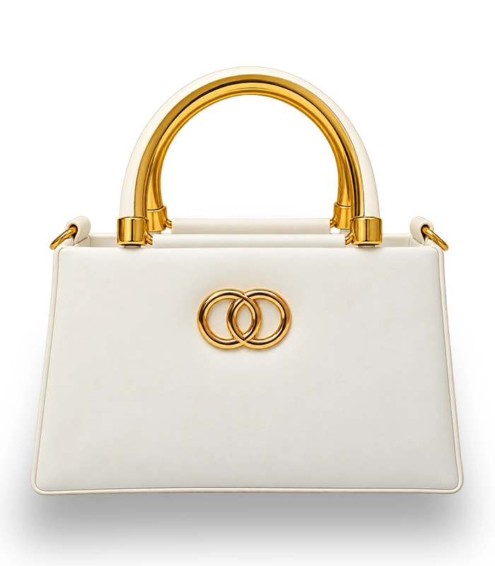 White Women's Premium PU Sling Bag for Ladies – Front View with Adjustable Strap